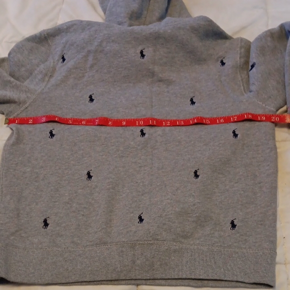 Polo by Ralph Lauren Gray Hoodie with Black and Pink Accents - Picture 8 of 10